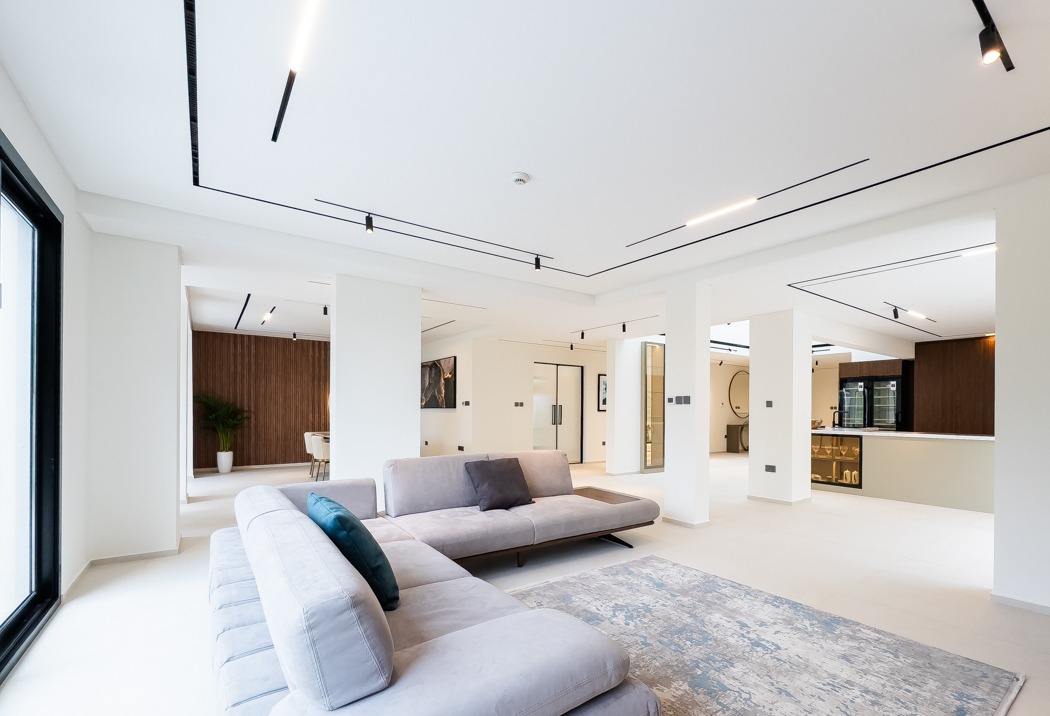 Open-plan living room of the Lime Tree Valley villa, Jumeirah Golf Estates