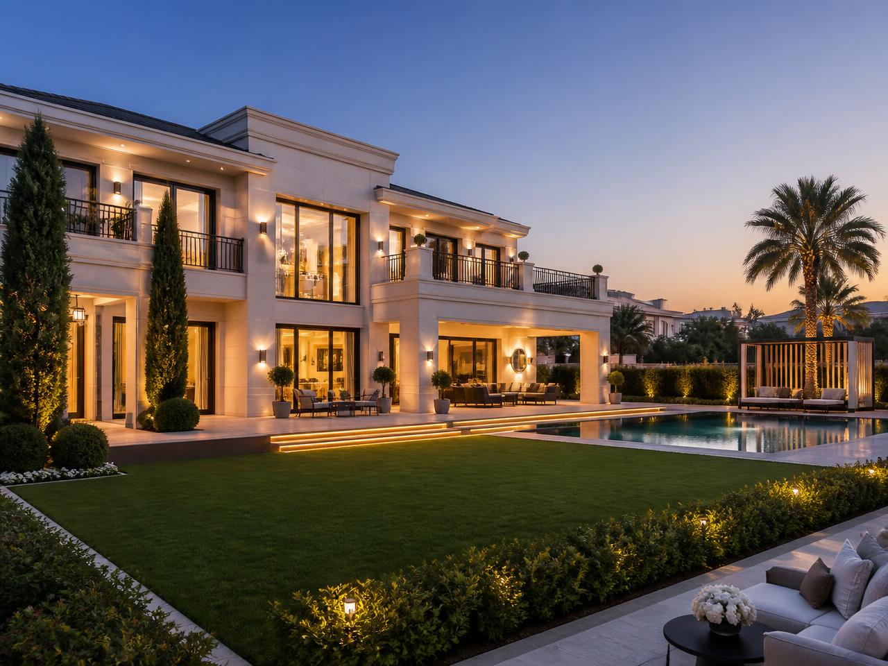 Refreshed exterior of an Al Andalus villa, Jumeirah Golf Estates